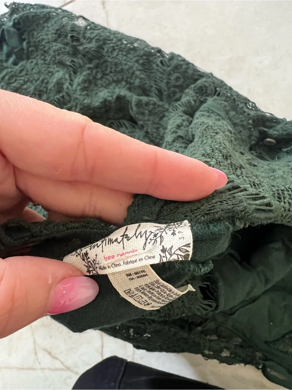 Intimately Free People Green She's Got It Lace Dress Size Small